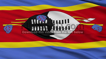 Close Up Waving National Flag of Swaziland