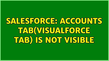 Salesforce: Accounts Tab(Visualforce Tab) is not visible