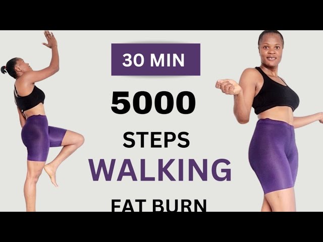 5000 STEPS Hiit Walking At Home for Weight 🔥 Loss & Belly Fat | No Repeats  🎵 class=