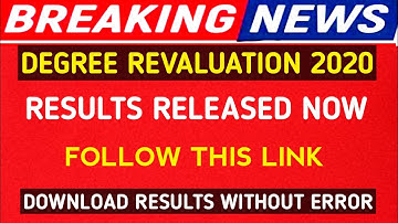 Degree 1 3 5 semester Revaluation Results Released now|degree rv Results Download now|bhuwantv