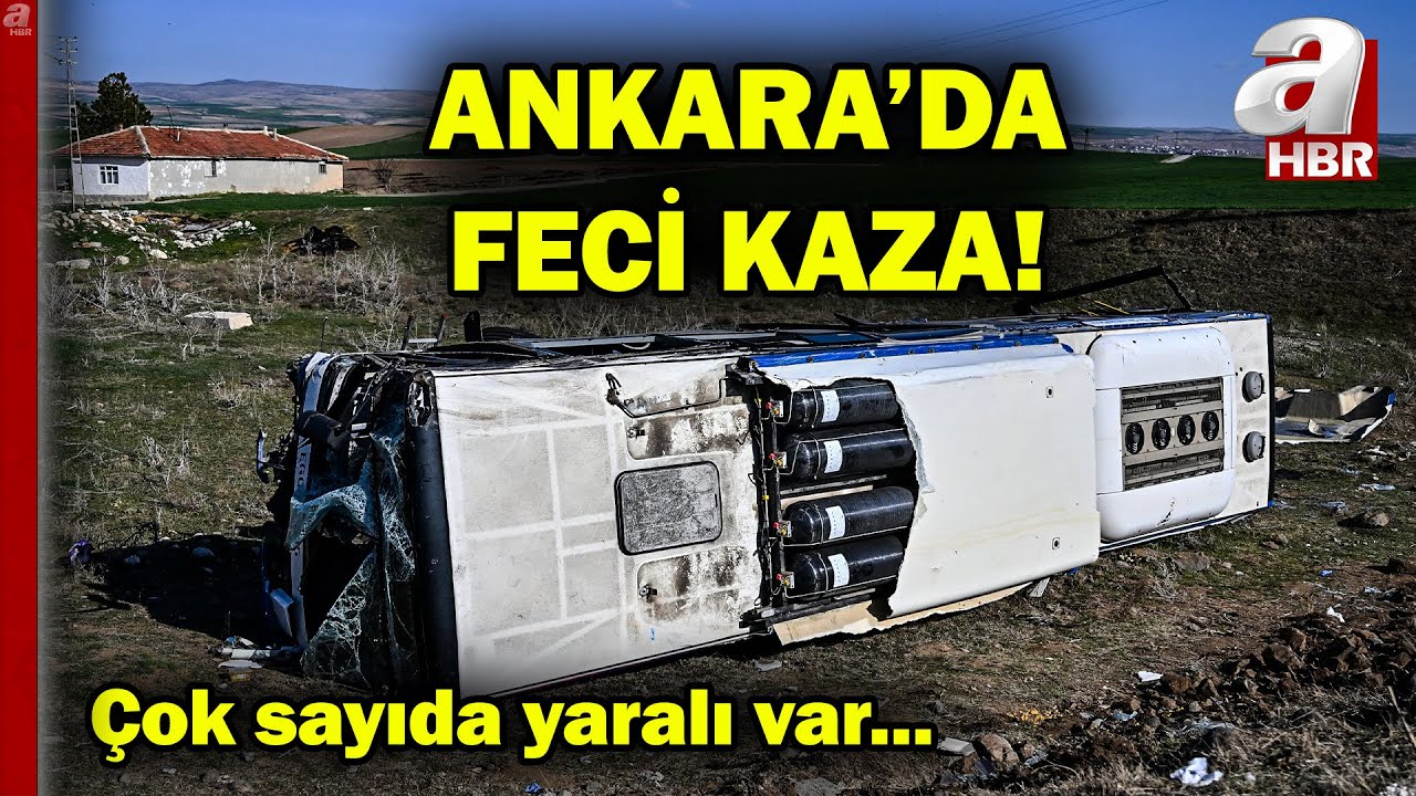 Ankara'da feci kaza! Otobüs şarampole yuvarlandı | A Haber