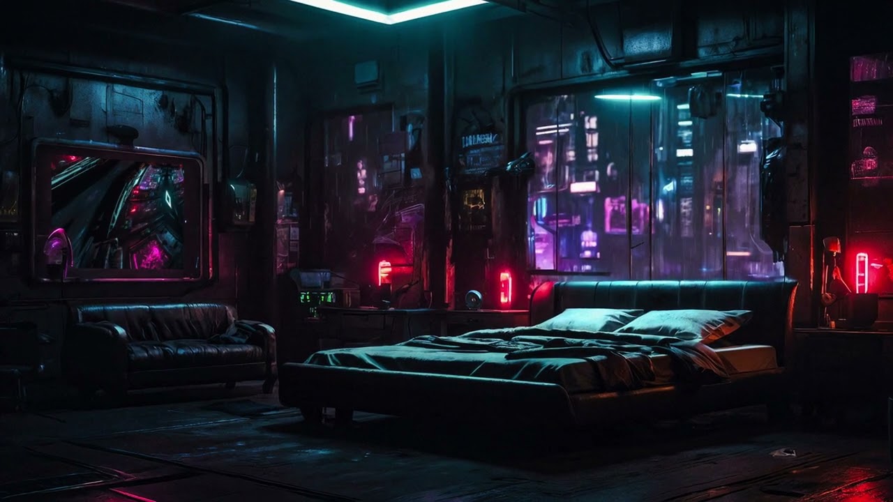 Dark Room 606 — Relaxing Cyberpunk Ambient | Reading & Focusing Ambience | NocturnV