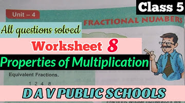 Dav class 5 Fractional Numbers worksheet 8 all questions solved