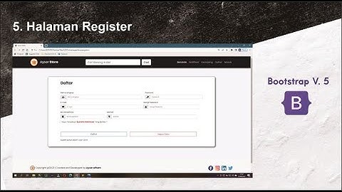 Membuat Website Toko Online dengan Bootstrap V5.0 I Part 8 Halaman Registrasi