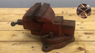 Mirror Polishing a Rusty Old Vise  Restoration No Talking