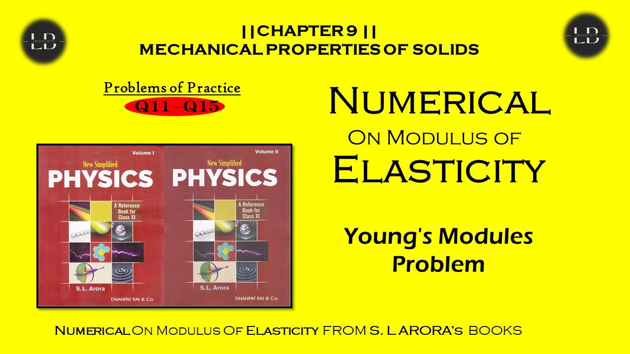 Young’s modulus Problems for Practice Q11-12 from SL Arora Chapter 9 ...