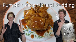Pumpkin Pecan Bread Pudding with Bourbon Caramel Sauce