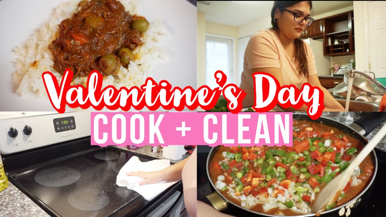 COOK AND CLEAN WITH ME: VALENTINES DAY | ROPA VIEJA RECIPE | CLEANING MOTIVATION