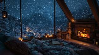 ❄️ Gentle Snowfall and Crackling Fireplace Ambience | Winter Sounds for Deep Sleep and Stress Relief