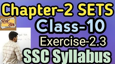 SETS || Chapter-2 (Ex-2.3) || Class-10 || Paper-1 || SSC Syllabus || Telangana || By RK Sir