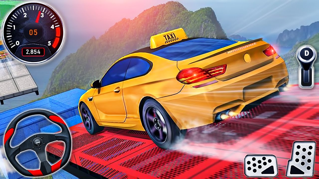 Real Taxi Car Stunts Simulator 3D - Impossible Ramp Car Stunt Driving - Android GamePlay #3