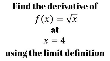 Applying the limit definition of the derivative (video 2)