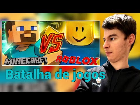 Reagindo à Batalha de Gigantes (Minecraft VS Roblox) do BlazerRaps