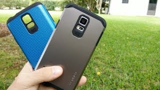 Spigen Galaxy S5 Tough Armor Review, Comparison, and Test in 4K