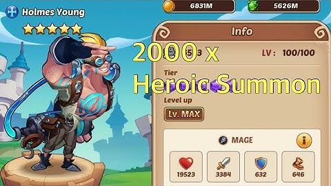 Idleheroes: New Fortress Mage Holmes Young 2000 HS Summon