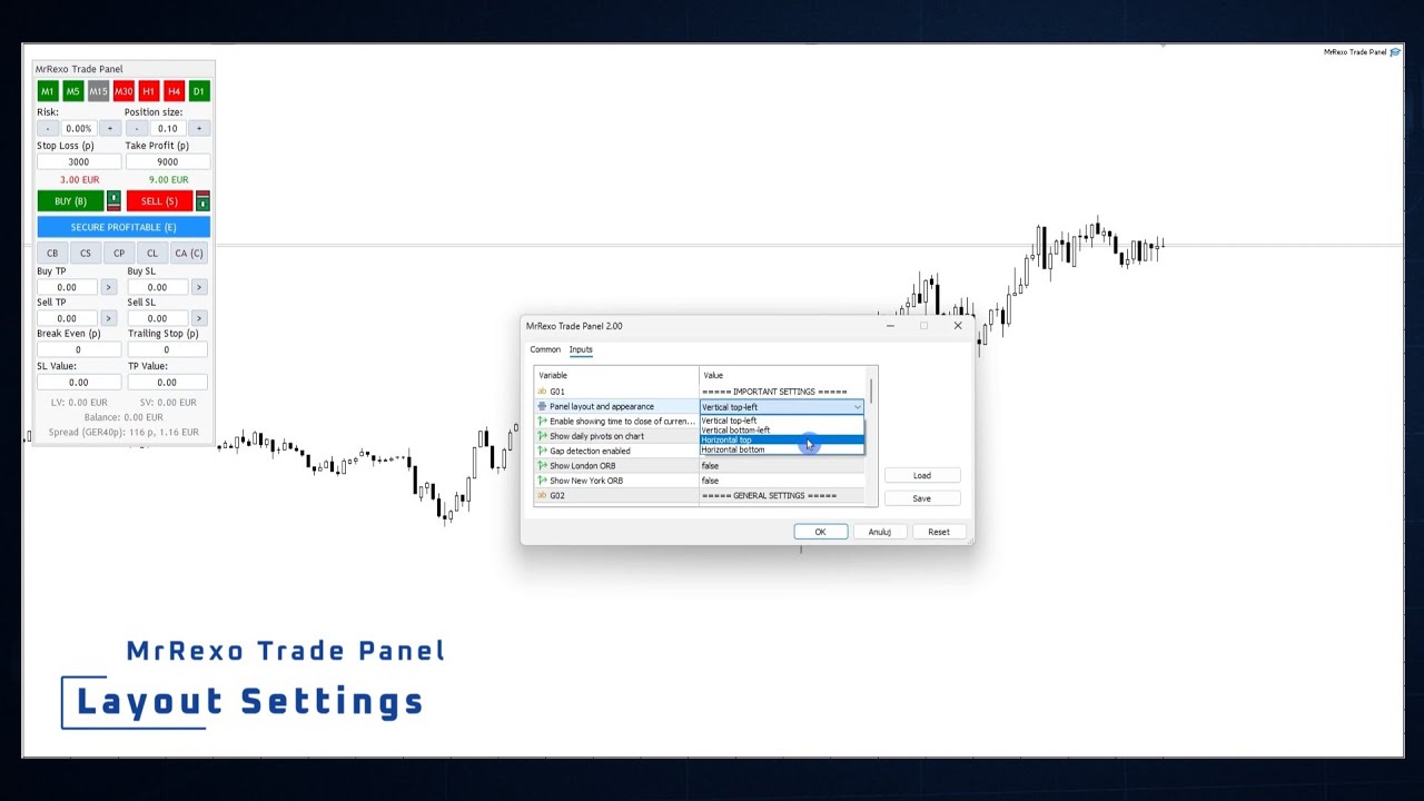 Layout Settings - MrRexo Trade Panel (MT5) #2