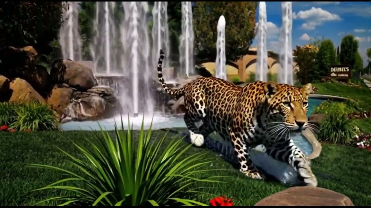 AI Experiment: Bringing a Still Fountain to Life (Tiger Reveal)