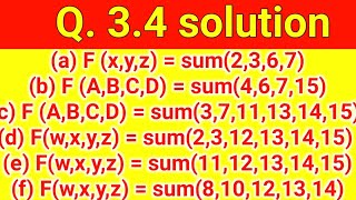 Q 3 4 Simplify The Following Boolean Functions Using Karnaugh Maps A F X Y Z Sum 2 3 6 7 Youtube