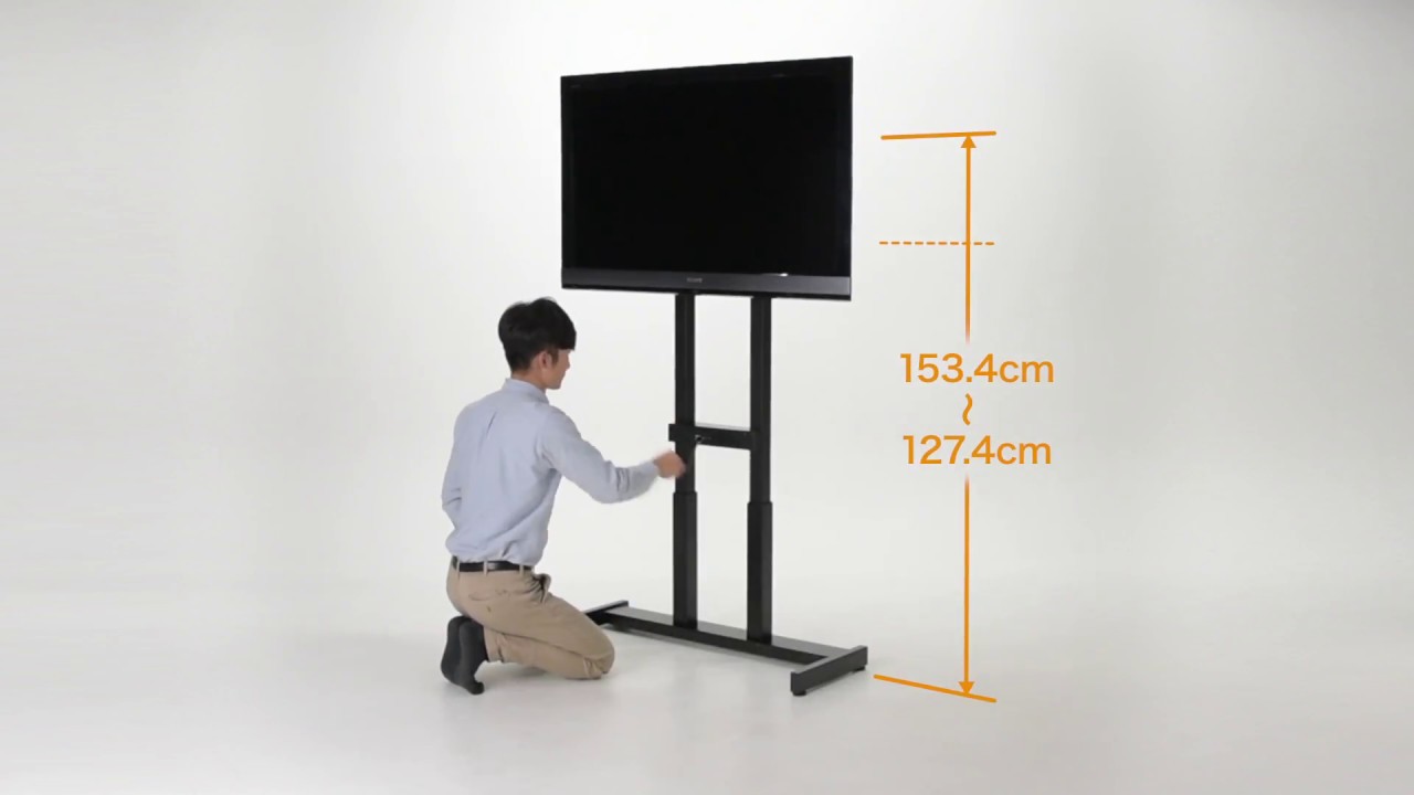 【高さ調整】壁寄せテレビ台（テレビスタンド・手動上下昇降・55型/57型/60型/65型対応）100-PL015