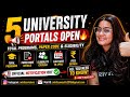 🔴Total 5 University Portal Open🔥| Total Programs, Paper Code And Eligibility🔔| Last Date And Fees🚨✅