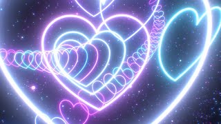 Pink and Blue Heart Fast Changing Neon Lights Tunnel Roller Coaster 4K Video Effects HD Background
