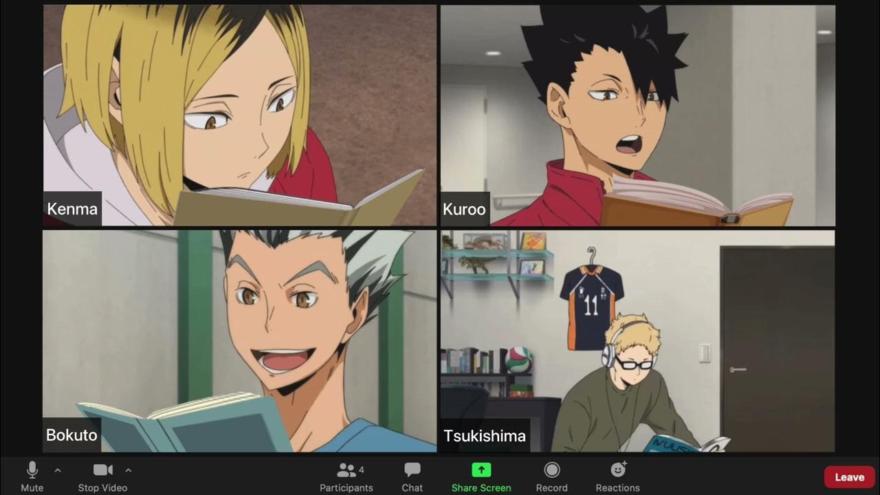 Haikyuu ~ zoom study session with haikyuu boys (kenma, kuroo, bokuto