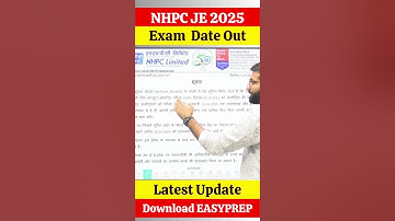 NHPC JE Recruitment 2025 | Exam Date & City Intimation Out | Official Updates #nhpcje #nhpc