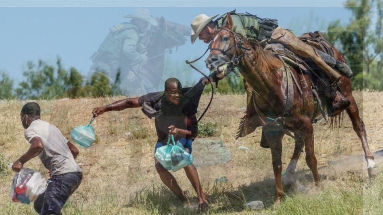 Haitians immigrants being whipped by border patrol police on horses. YouTube