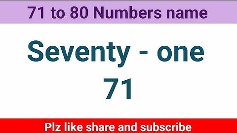 71 to 80 number name || Number name 71-80 || Counting || numbers with spelling || Number #maths
