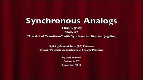 Juggling: 4 Ball Synchronous Siteswap Analogs Study #2