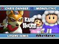 Kame House 154 LOSERS SEMIS - chris danger (Fox) Vs. Monolithic (Ice Climbers) Smash Melee - SSBM