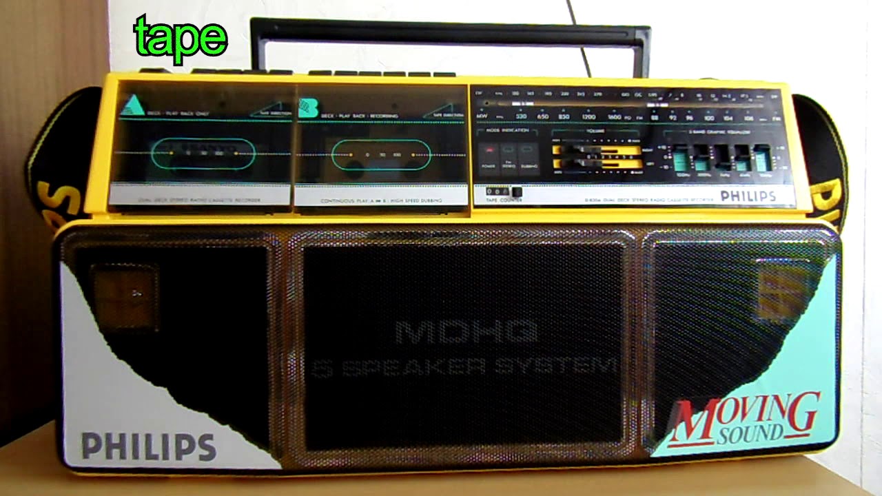 Philips D8534/00 Ghettoblaster Vintage - Pour Pièces - Radio OK, Platine HS