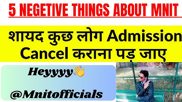 5 Negative things about MNIT Jaipur @MNITJaipurIndia