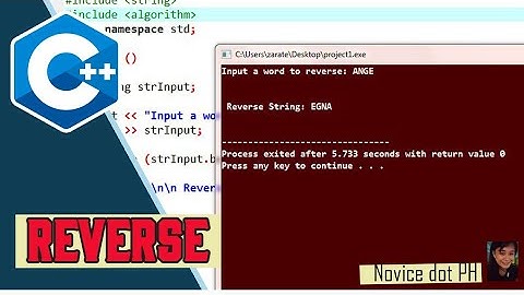 C++ Reverse Word || Novice dot PH