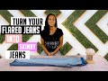 DIY How To Make Skinny Jeans from Flare or Boot Cut Jeans