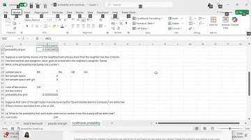 Use Excel to calculate conditional probability