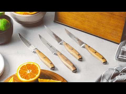 Schmidt Brothers Cutlery Bonded Ash 4-Piece Jumbo Steak Knife Set