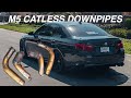 INSTALLING CATLESS DOWNPIPES ON MY F10 M5 !!!!! (EXTREMELY LOUD)