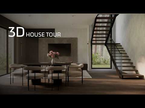 3D House Tour | Exterior & Interior Animation (SketchUp + Enscape)