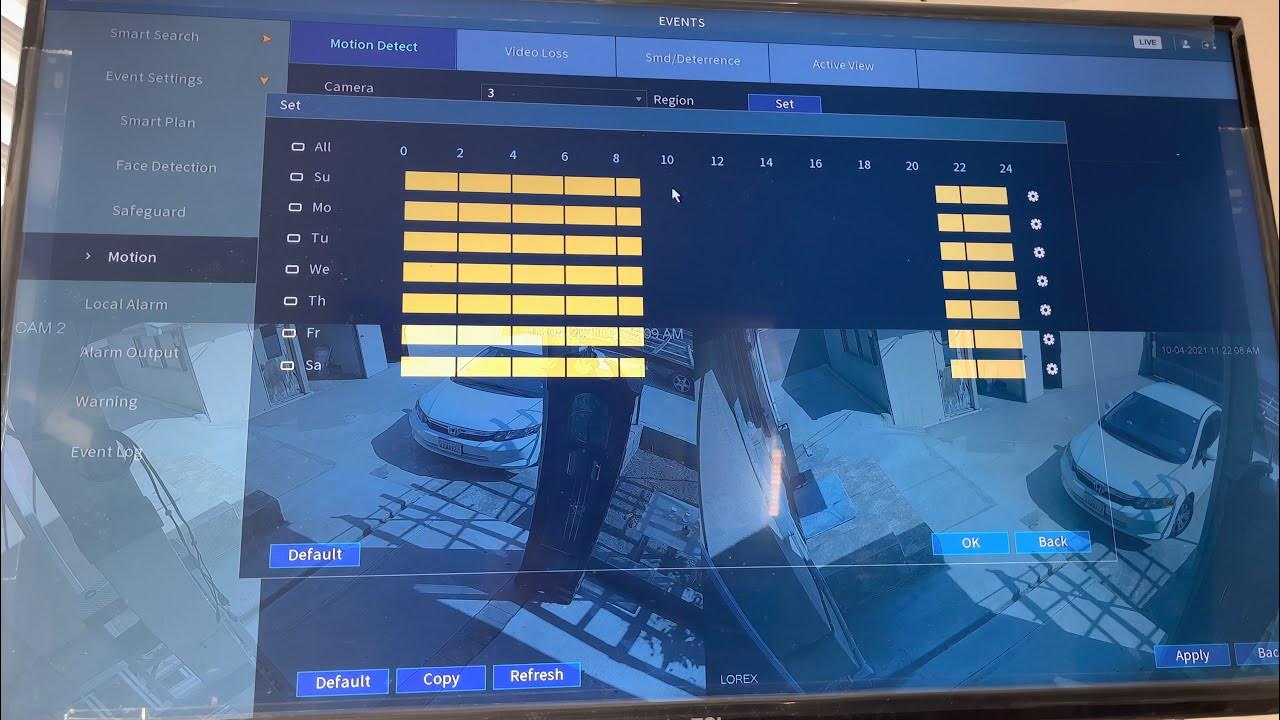 How to turn on motion and notification of lorex security cameras ? part