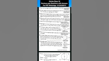Circles Class 10 Previous year Questions | Class 10 Circles Chapter PYQ | #shorts #maths #ytshorts