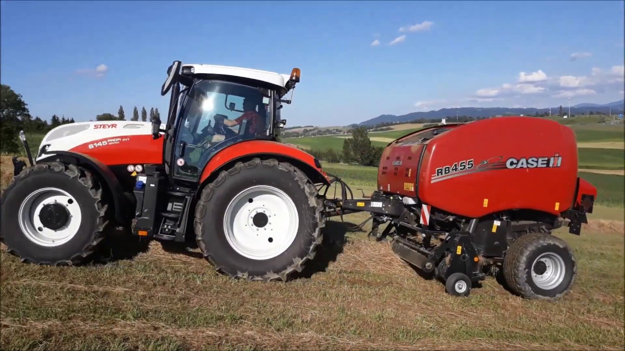 STEYR PROFI 6145 CVT + lis CASE IH RB 455 RC - YouTube