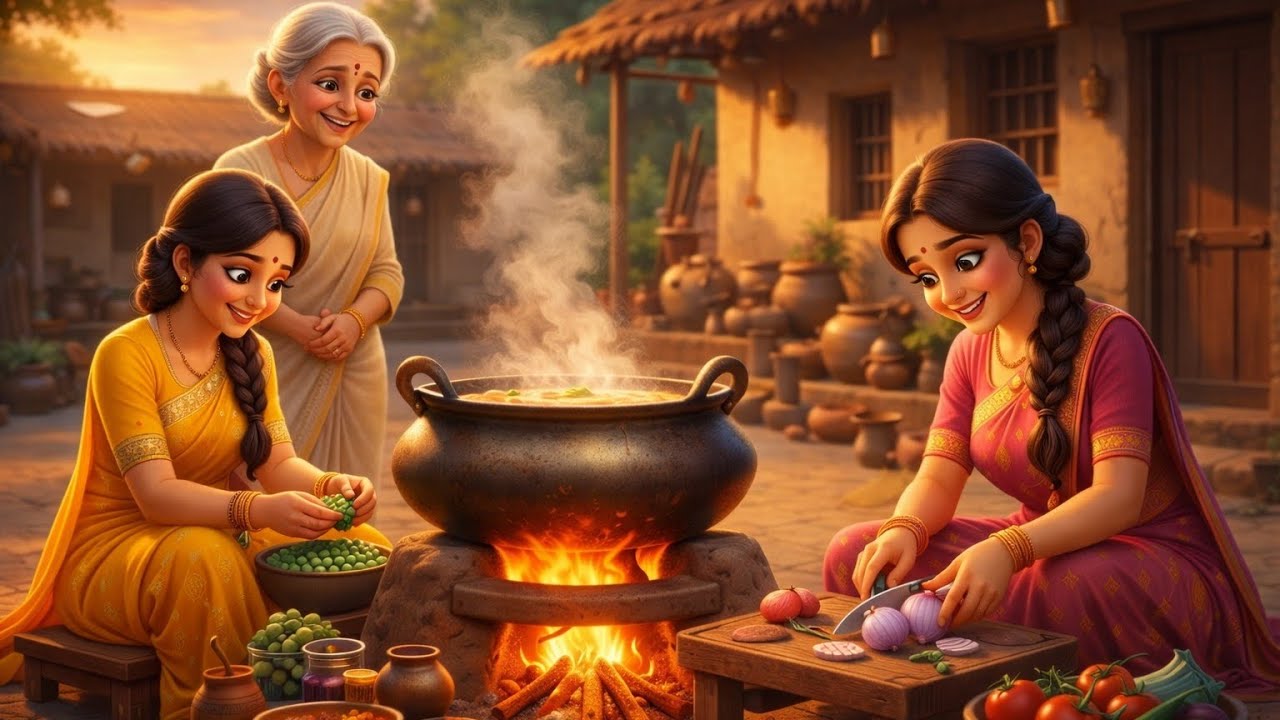 बिना रसोई के पकवान बनाने वाली बहुएं | आंगन की रसोई | Hindi Moral Stories