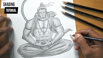 How To Draw Lord Hanuman (Shading Video) Step By Step Process @AjArts03