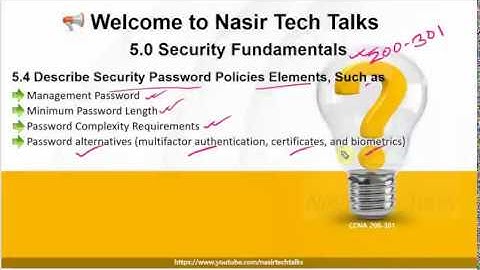 CCNA 200-301 | Describe Security Password Policies Elements |  Password Complexity | Minimum Length
