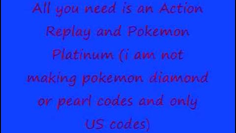 Pokemon Platinum Pokesav Action Replay Codes