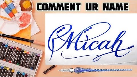 Micah Name Signature Calligraphy Status | How to Draw, Cursive Calligraphy with Cut Marker
