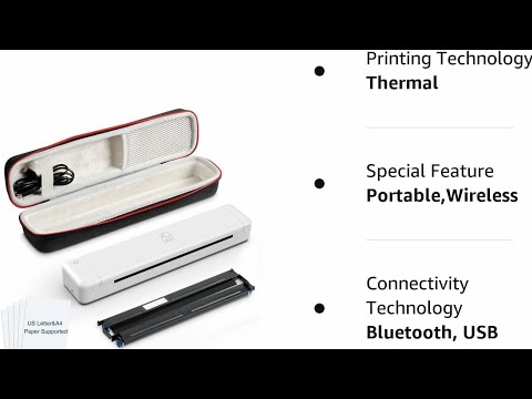 HPRT MT800 Travel Printer Portable, Wireless Thermal Printer with Paper,Portective Case