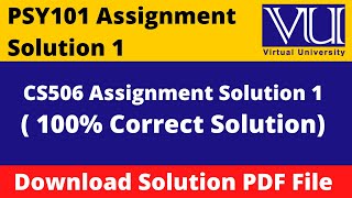 psy101 assignment 1 aolution spring 2023 || Download File in  PDF