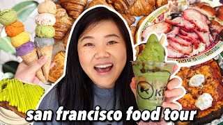 What I Eat in a Day in SAN FRANCISCO! matcha, croissants, pizza, kaya toast & more